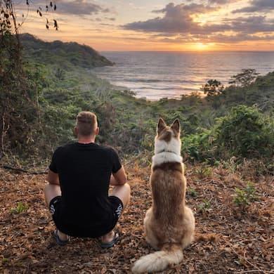 Jacob and Seasons is looking at the sunset together